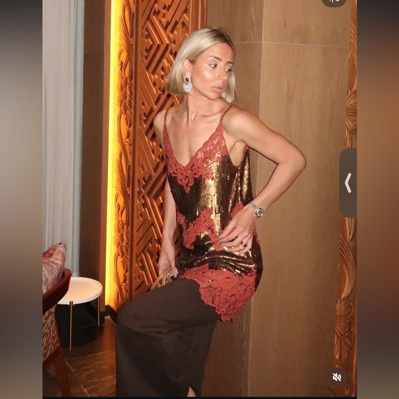 ZARA ZW COLLECTION LIMITED EDITION LACE SEQUIN DRESS - Picture 4 of 14